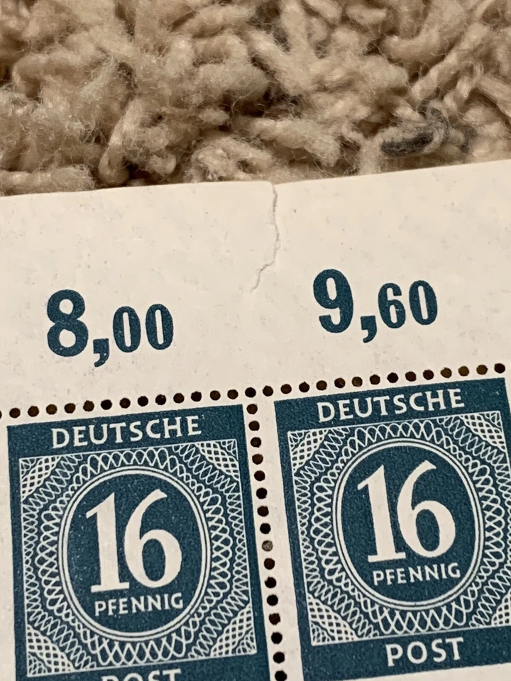 ALEMANIA 1946 #542 MNH HOJA DE SELLOS COMPLETOS CONTROL ALIADO CON FRONTERA Foto 4 de 4