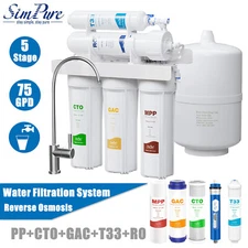 5 Stage Reverse Osmosis Home Drinking Water Filter System Purifier Extra Filters