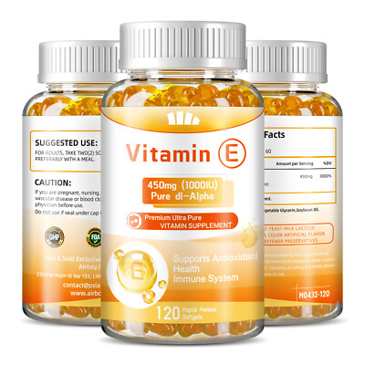 Vitamin E 450mg - Anti-Aging, Antioxidant & Immune Support, Skin & Eye Health