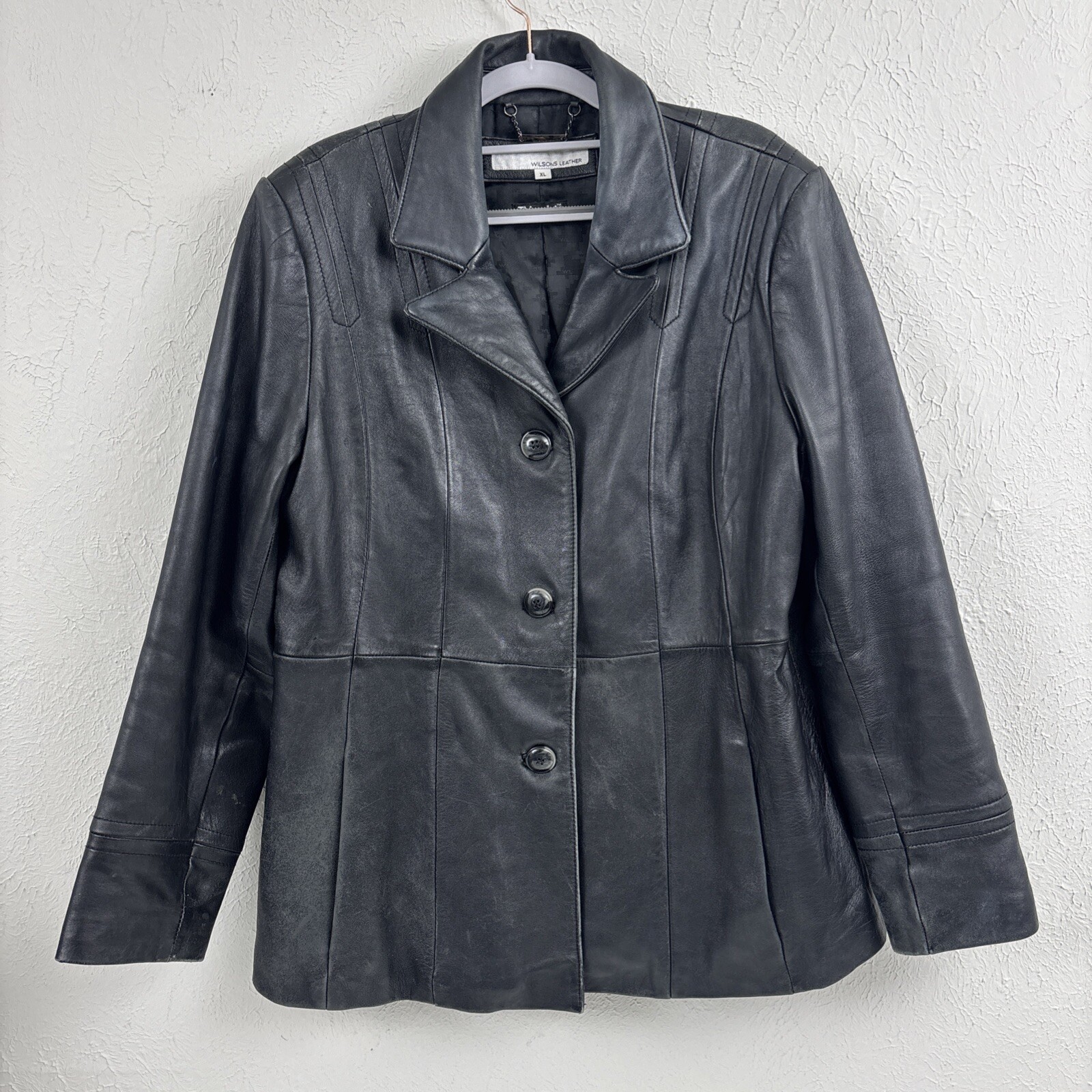 Wilsons Leather Jacket 3M Thinsulate Lined Biker Moto Black Mens Size XL Genuine