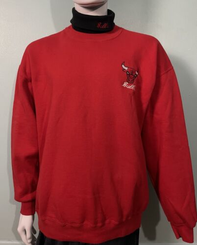 Vintage Chicago Bulls Chalk Line Turtleneck Sweater Sz XL Sewn Spellout Logo USA - Picture 1 of 10