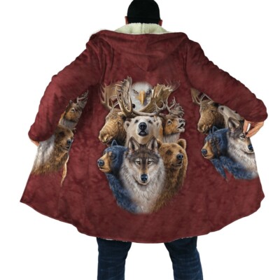 Typical Fauna Of The Area Native American 3D All Over Print Cloak Coat