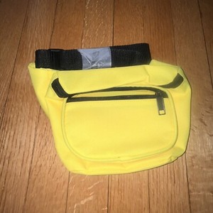 Yellow Fanny Pack 3 Black Zipper New Unused Item Bum Sling Bag Neon 80s Retro