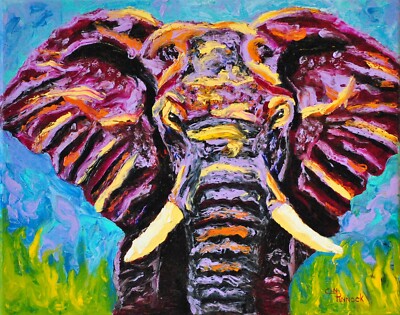 SALE ELEPHANT original oil painting 20