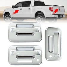 Chrome Door Handle + Tailgate Handle Cover For Ford F150 4Dr w/KeyPad 2004-2014