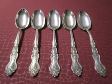MOSELLE 5 Table Serving Spoons 1906 Antique Silverplate G Monograms           bu