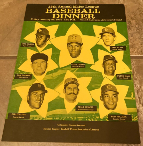 1973 13th Annual MLB Dinner Program - Carlton Fisk, Rollie Fingers, Cesar Cedeno
