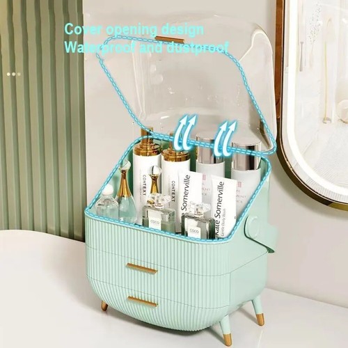 Organizer Trucco Scrivania Con Coperchio Grande Capacità Scatola Porta Cosmetici Cura della Pelle - Foto 2 di 28