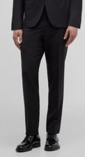 Ermenegildo Zegna Men's Black Wool-Silk Solid Tuxedo Suit Pants Size 50R