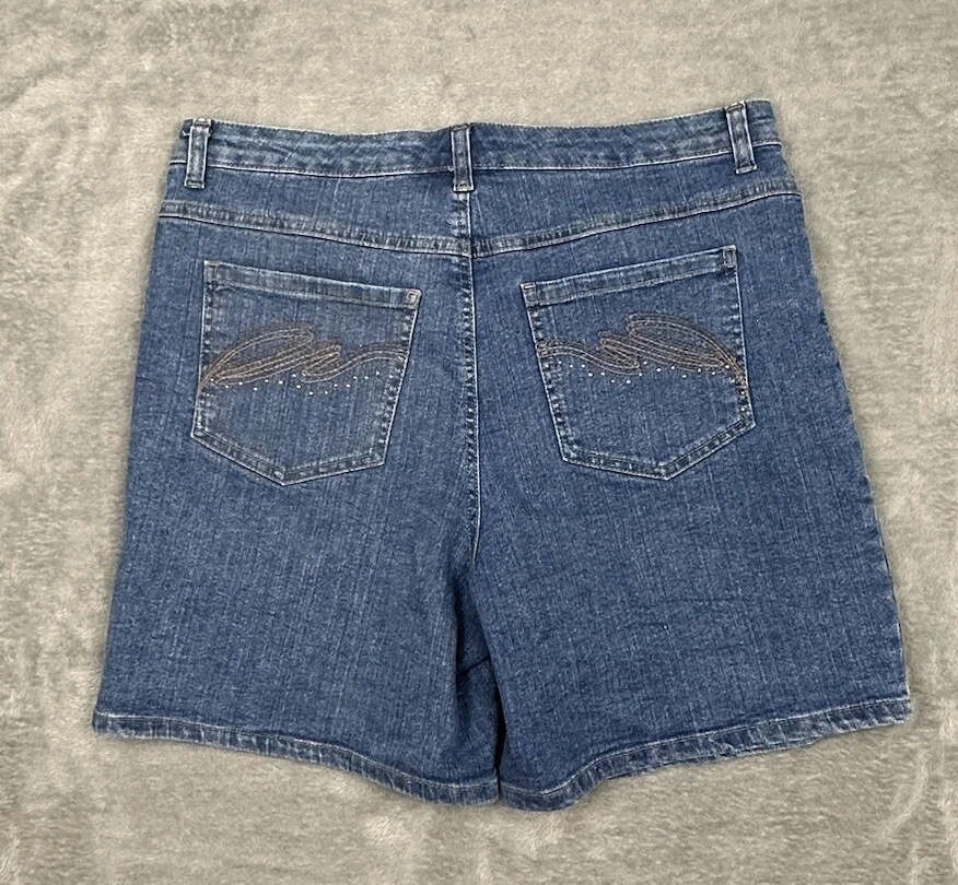 Pantalones Cortos Kim Rogers Para Mujer 12 (34x6) Azul Denim Elastizados Bolsillos Informales Exterior Foto 3 de 4