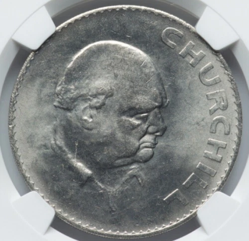 Sir Winston Churchill 1965 Great Britain Crown Coin, Queen Elizabeth II NGC MS64