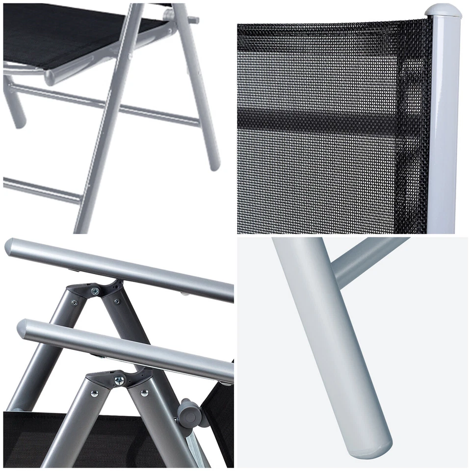 CASARIA® Sitzgruppe Alu Sitzgarnitur Gartenmöbel Essgruppe Garten Tisch Set - Bild 4 von 4