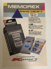 1983 Kmart Memorex Tapes Print Ad Advertisement  Vintage pa1