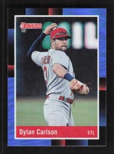 Dylan Carlson R88,VAR 2022  Donruss Image variation Throwing Holo Blue #264