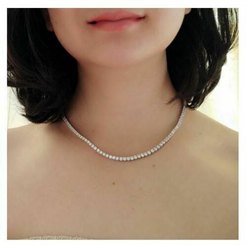 Round Cut Diamond Women Tennis Necklace 