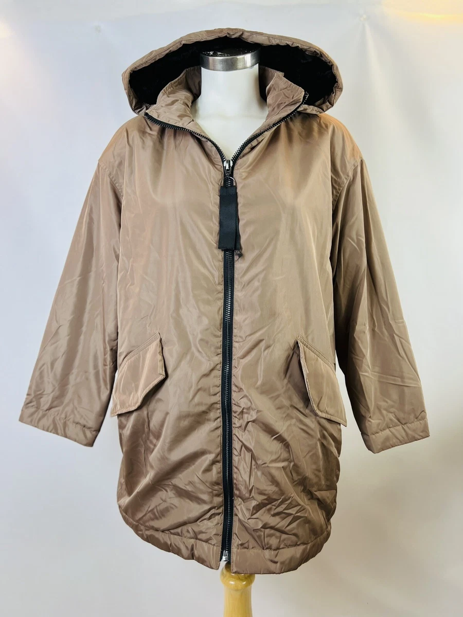Asos Jacket Women s 6 Brown Hooded Parka Outdoor Casual Black Fur