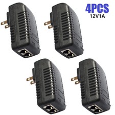 4PC 12V 1A PoE Injector Power Over Ethernet Adapter for 802.3af IP Phone WLAN AP