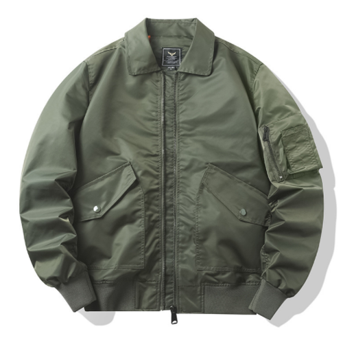 Mens Fly Jacket Zip Slim Casual Pocket 