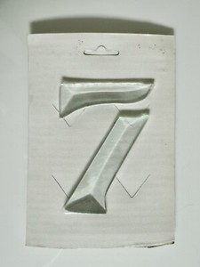 Beveled Clear Glass Number Seven 7 Stained Glass Just Under 4” Tall VGC NIP