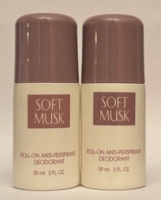 Two (2) Avon original Soft Musk roll-on deodorants