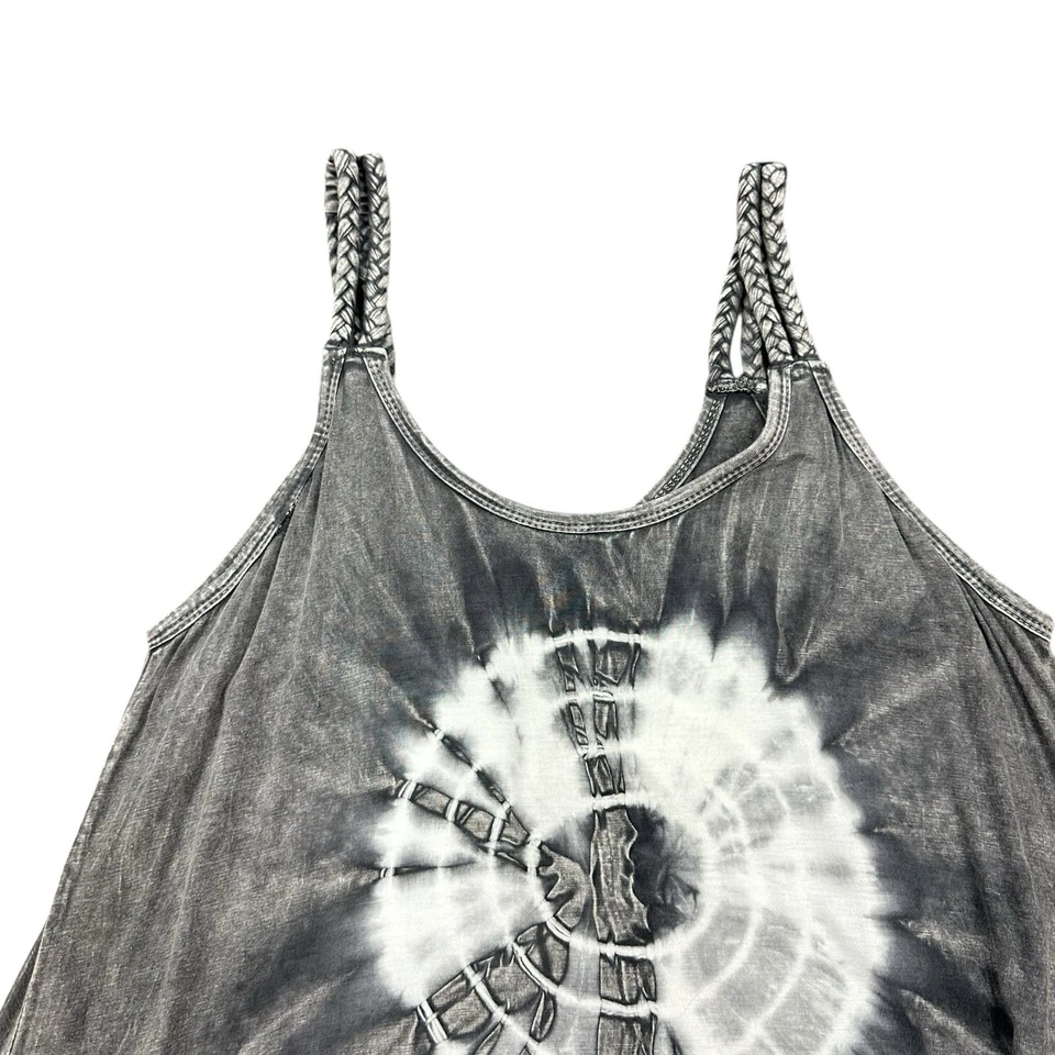 VESTIDO TÚNICA MUJER BOUTIQUE INDIA OS TALLA ÚNICA GRIS TIE DYE HIPPIE FESTIVAL PLAYA Foto 3 de 4