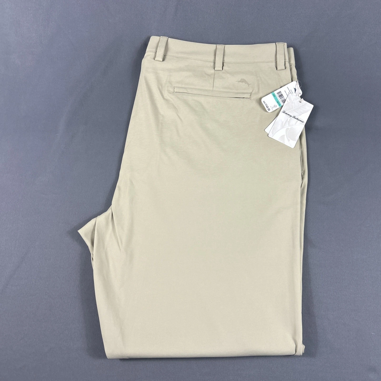 Tommy Bahama Golf Pants Performance 46 x 34 Stone Khaki Polyester NWT MSRP $148