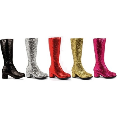 Ellie Low Heel Round Toe Knee High Glitter Boots Child Girl Shoes 175DORA SIZE S