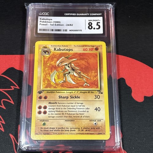 Kabutops (1st Edition) graded CGC 8.5 for sale on eBay