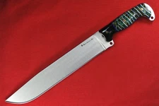 Busse Custom ASHBM .325" Blade No Choil/Swedge, Black G10 G-rexed Green Marble