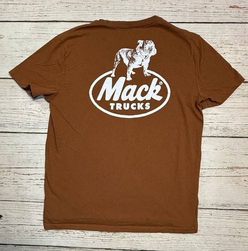 Mack Trucks Oval Logo Brown T-Shirt Men’s Sz M - Picture 2 of 9