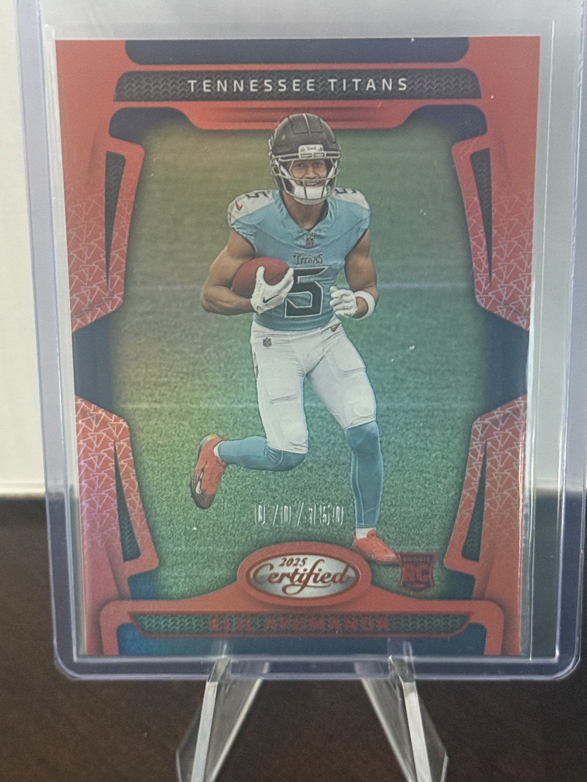 2025 Panini Certified - Elic Ayomanor #152 Mirror Orange /150 (RC)