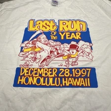 Vintage 1997 Honolulu Hawaii Last Run Of The Year Running Race T-shirt XL White