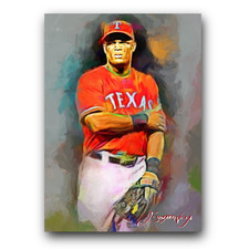 Adrian Beltre #5 Art Card Limited 42/50 Edward Vela Signed (Texas Rangers)