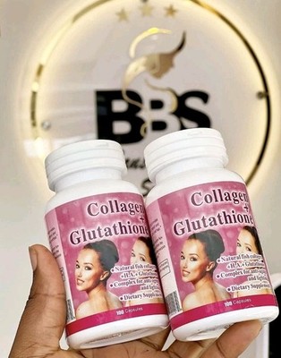 X2 Collagen + Glutathione Capsules -100 Capsules (2PCS) Expires 07/2027