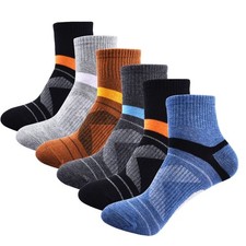 6-Pack Men's Quarter Ankle Socks Cushioned Athletic for Running Hiking
