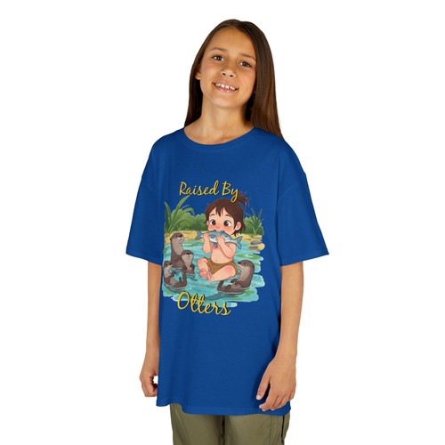 Cute Raised by Otters Kid's Tee, Fun Summer Zoo Shirt, Playdate Outfit - Picture 2 of 17