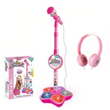 Kids Karaoke Microphone with Adjustable Stand,Standing Mic for Portable Singi...