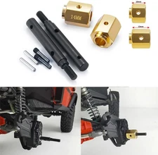 Benedict Harry Brass Extended Wheel Hubs Hex Pins +14.5 and Steel Stub Axle... 
