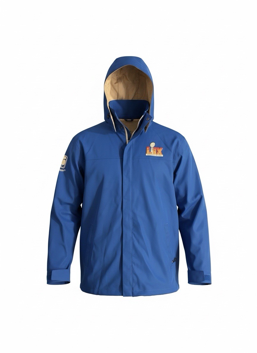 AUTHENTIC Super Bowl LIX New Orleans 2025 Staff Supervisor Rain Jacket Blue 2XL