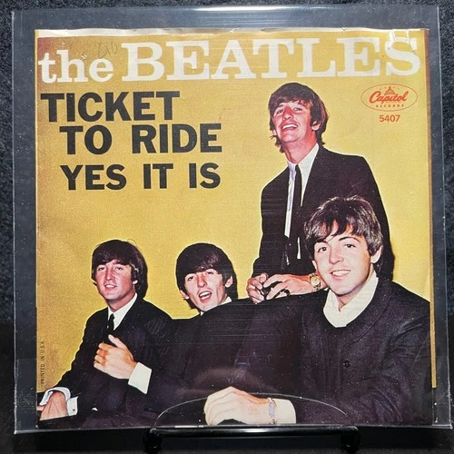 Beatles - Ticket To Ride 45 w/ Picture Sleeve 1965 Capitol 5407 VG/VG-