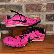Nike Zoom Rival S 907565-603 Track Shoes Womens US 8.5 Pink Black Spikes Racing
