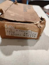 Wilcox Crittenden NOS  1604 3 Position Switch With Key Ign 3 Pieces