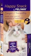 NEW Feliway Happy Snack Cat Treats, 12 Pack Lickable Pur e Real Chicken 0.5oz