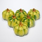 Lot Of Boston International Green Pumpkin Soup Bowls With Lids Decorative 6pc — photo 1