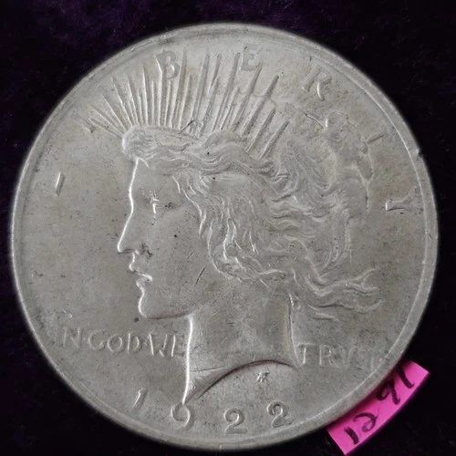 🚚🔥NO RESERVE XF-AU👀🔥1922 Peace Dollar RAW DETAILS Circulated 90% Silver 1291