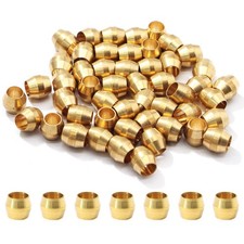 50 Pcs 1/8 Inch OD Brass Compression Fittings Ferrules Tube Fittings
