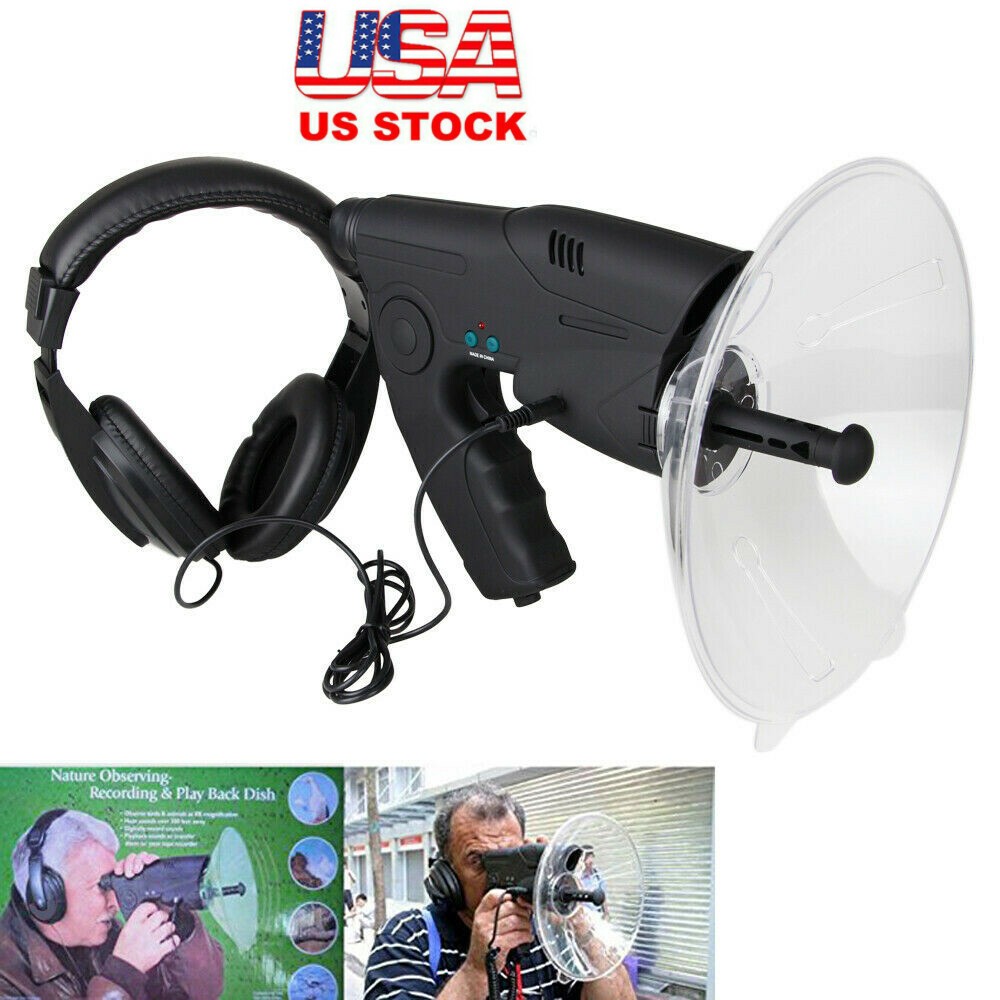 Parabolic Sonic Listening Device Microphone Amplifier Spy Bionic Ear Sound 300FT