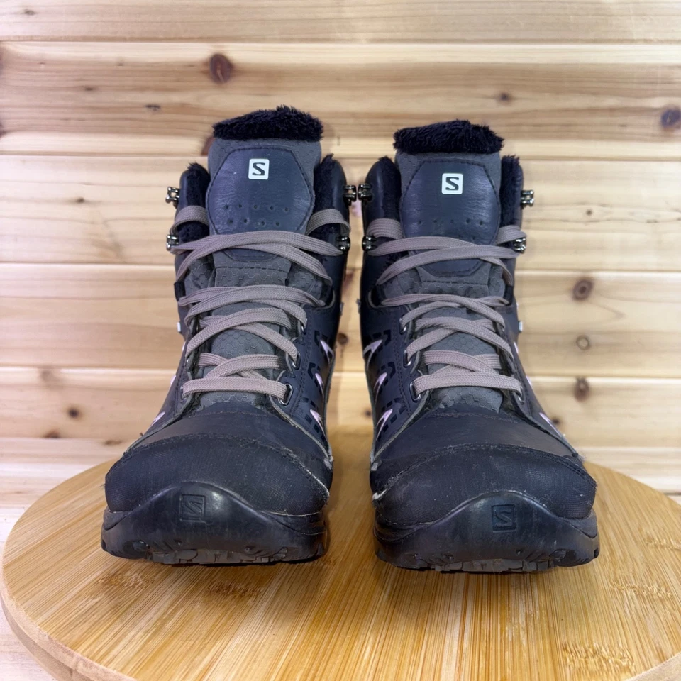 Salomon Boots Womens 6.5 Black Kaina Mid CS WP 2 Waterproof Winter Snow Boots - Image 2 of 4