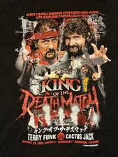 Terry Funk vs. Cactus Jack Pro Wrestling Crate (PWC) Black XL T-Shirt.