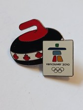 Officially Licensed 2010 Vancover, Canada Oympic Curling Lapel Pin